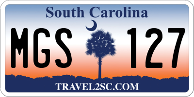 SC license plate MGS127