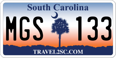 SC license plate MGS133