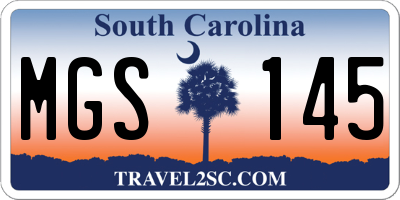 SC license plate MGS145