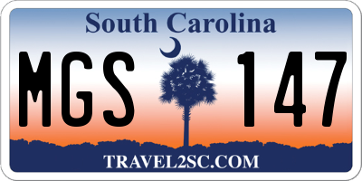 SC license plate MGS147
