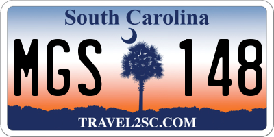 SC license plate MGS148