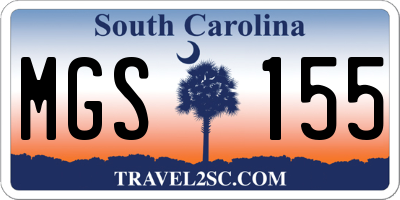 SC license plate MGS155