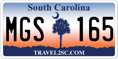 SC license plate MGS165