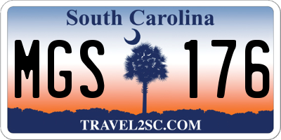 SC license plate MGS176