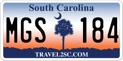 SC license plate MGS184