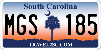 SC license plate MGS185