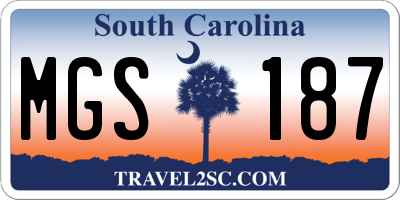 SC license plate MGS187
