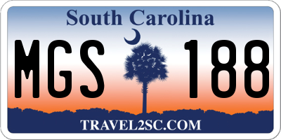 SC license plate MGS188