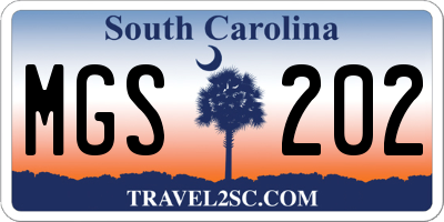 SC license plate MGS202