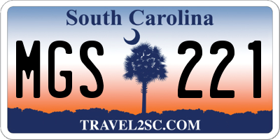 SC license plate MGS221
