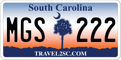 SC license plate MGS222