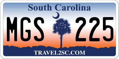 SC license plate MGS225