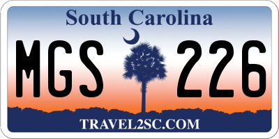 SC license plate MGS226