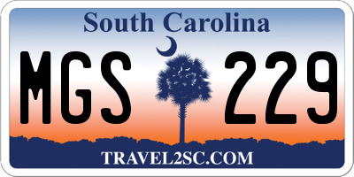 SC license plate MGS229