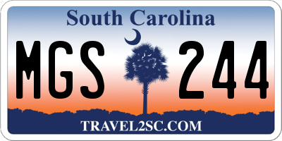 SC license plate MGS244