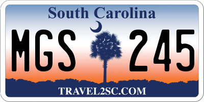 SC license plate MGS245