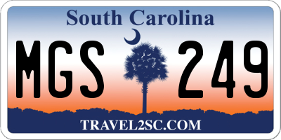 SC license plate MGS249