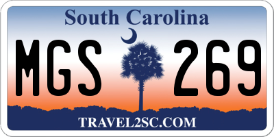 SC license plate MGS269