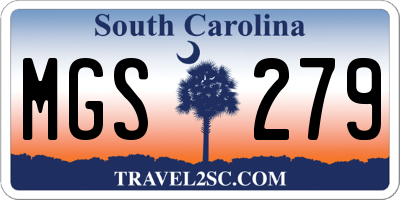 SC license plate MGS279