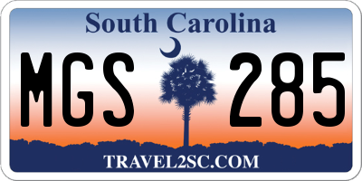 SC license plate MGS285
