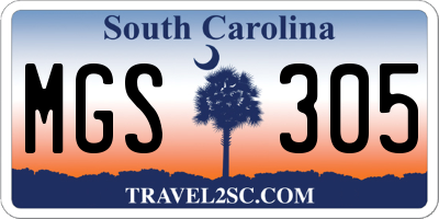 SC license plate MGS305