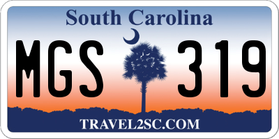 SC license plate MGS319