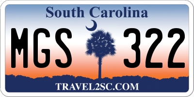 SC license plate MGS322