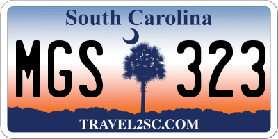 SC license plate MGS323