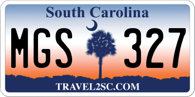 SC license plate MGS327