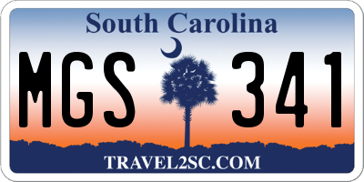 SC license plate MGS341