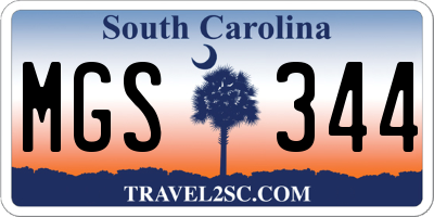 SC license plate MGS344