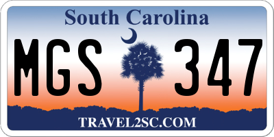 SC license plate MGS347