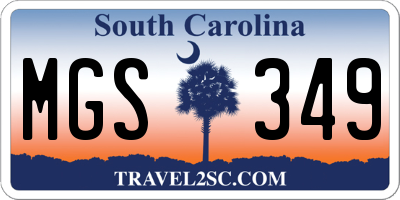 SC license plate MGS349