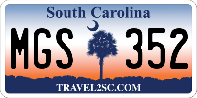 SC license plate MGS352