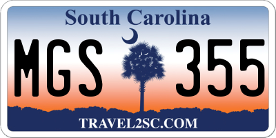 SC license plate MGS355