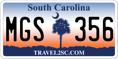 SC license plate MGS356
