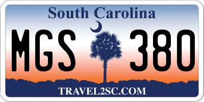 SC license plate MGS380
