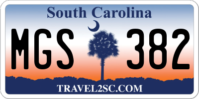 SC license plate MGS382