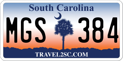 SC license plate MGS384