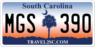 SC license plate MGS390