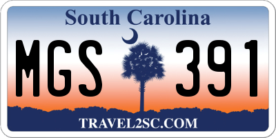 SC license plate MGS391