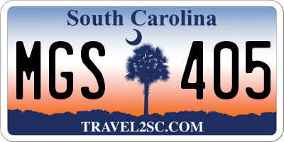 SC license plate MGS405