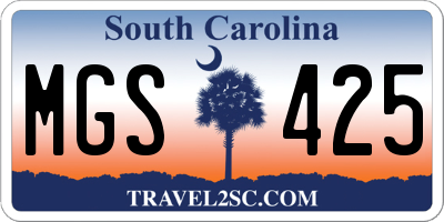 SC license plate MGS425