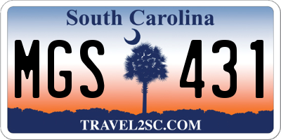 SC license plate MGS431