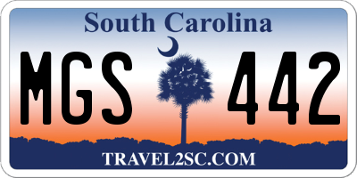 SC license plate MGS442