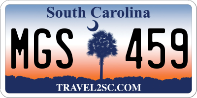 SC license plate MGS459
