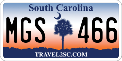 SC license plate MGS466