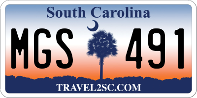 SC license plate MGS491