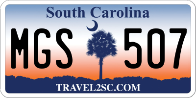 SC license plate MGS507