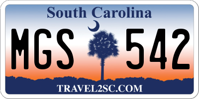 SC license plate MGS542